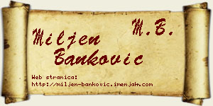 Miljen Banković vizit kartica